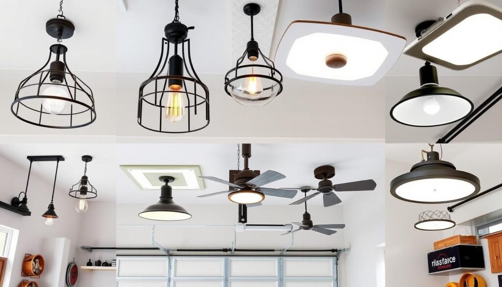 Stylish overhead garage lighting fixtures