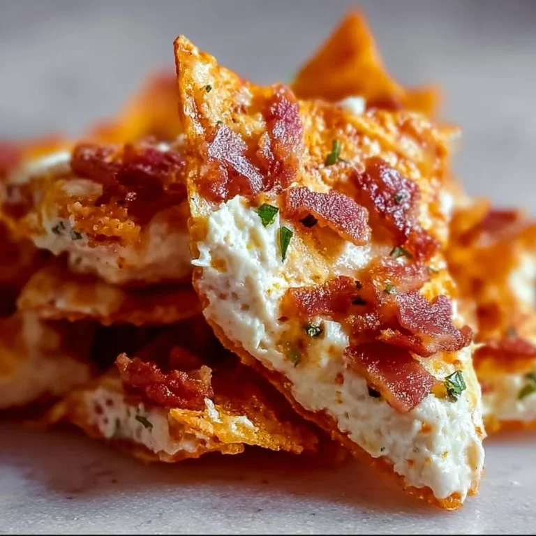 Delicious Bacon Cream Cheese Doritos topped with crispy bacon and creamy filling