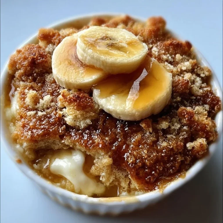 Delicious homemade banana cobbler served in a dish.