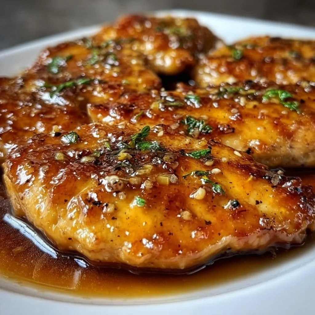 Caramelized Garlic Chicken Escalopes