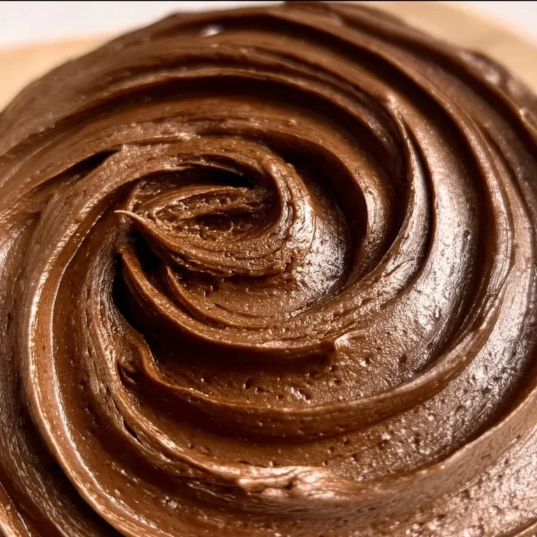 Delicious chocolate fudge frosting on a freshly baked cake