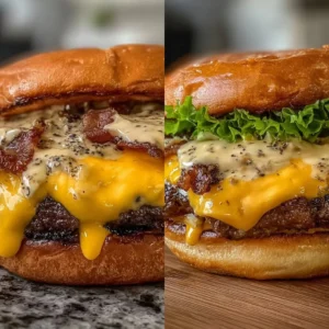 Delicious Crack Burgers stacked with toppings and served with sides