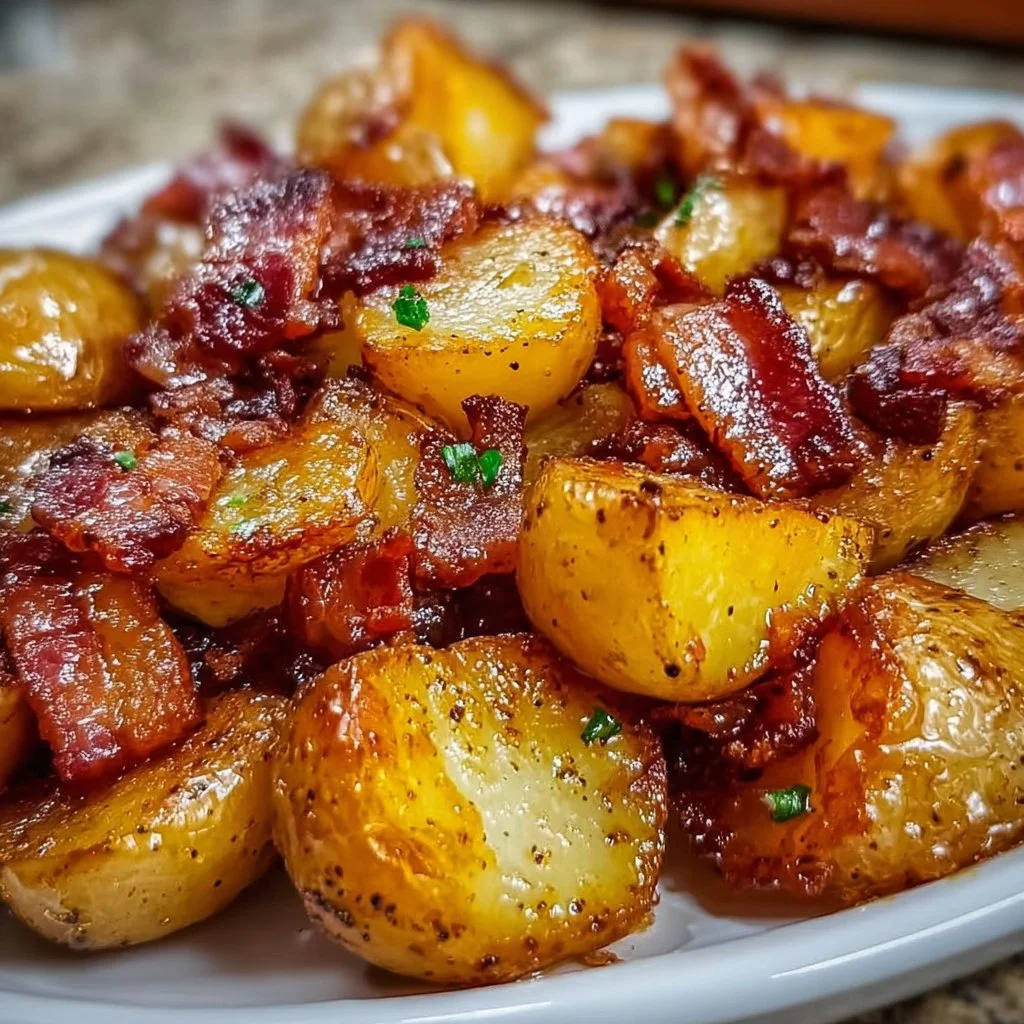 Crispy Bacon Honey Roasted Potatoes