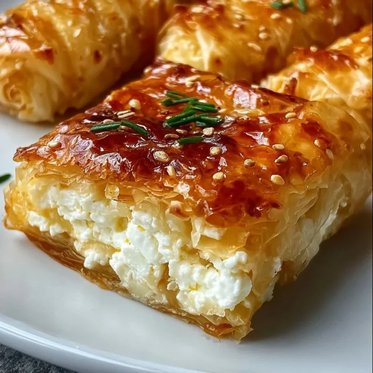 Healthy phyllo dough recipe filled with feta cheese, perfect for appetizers.