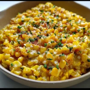 Delicious Honey Butter Skillet Corn dish served in a skillet.