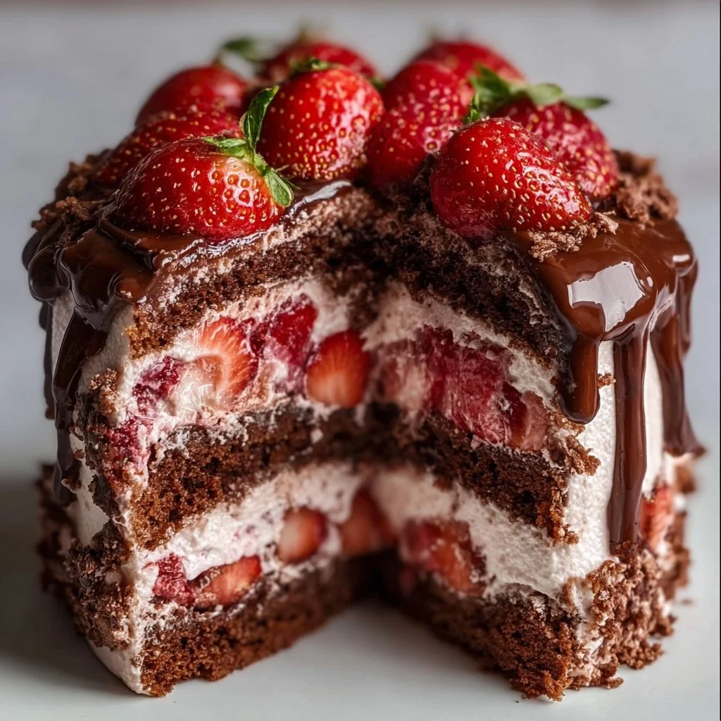 Indulgent Strawberry Chocolate Shell Cake That Wows Every Time