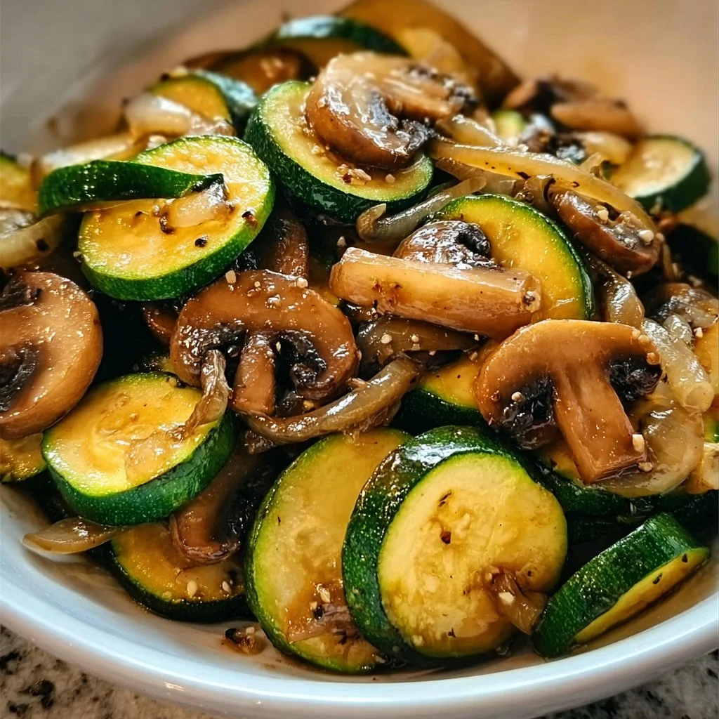 Low Carb Stir Fry Zucchini with Mushrooms and Onions