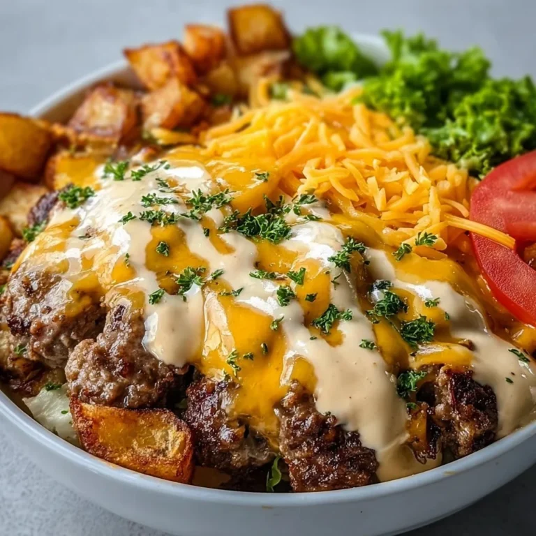 Delicious Smash Burger Bowl with fresh toppings and savory ingredients