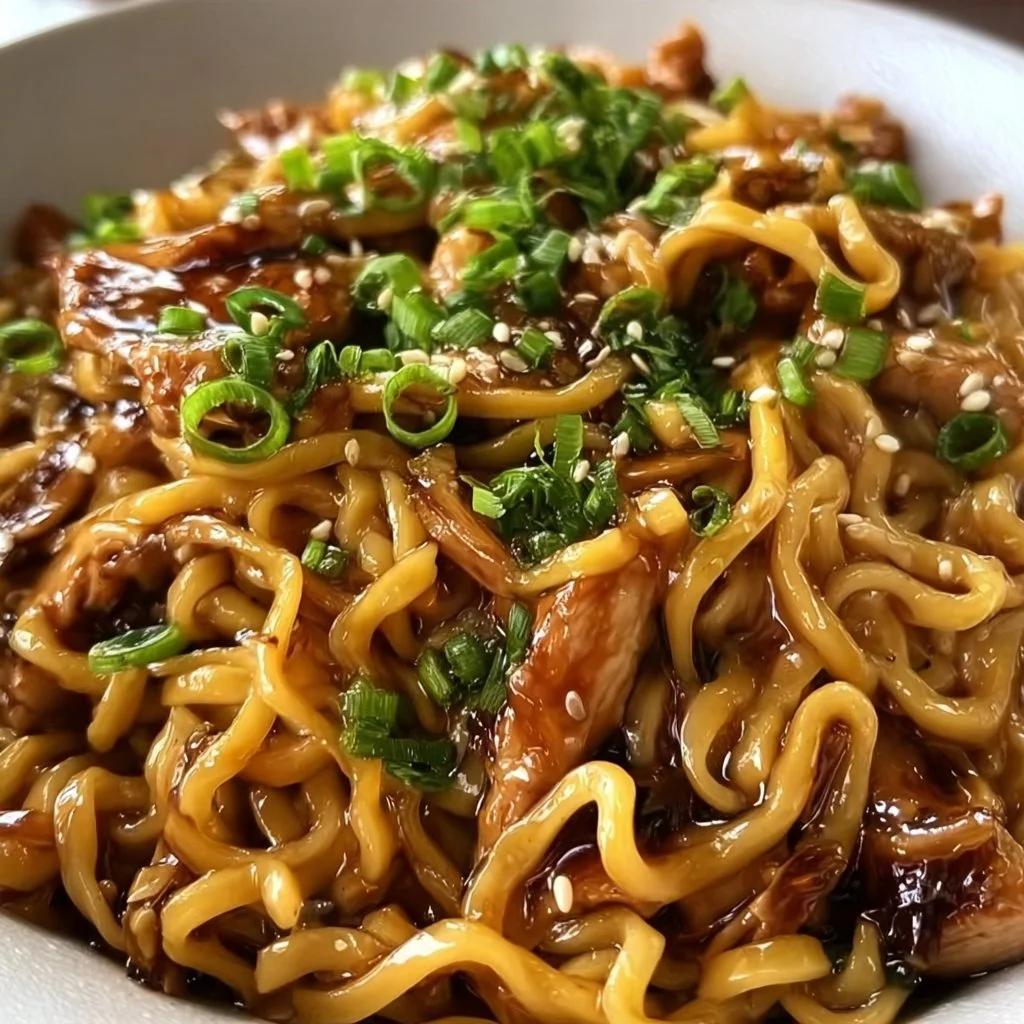 Sticky Garlic Chicken Noodles