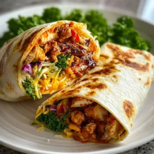 Sweet chili chicken wraps with fresh ingredients and a flavorful sauce