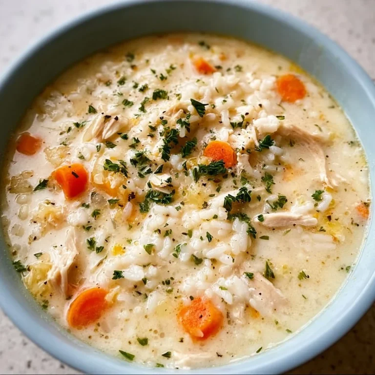 Delicious bowl of Crack Chicken Rice Soup garnished with herbs