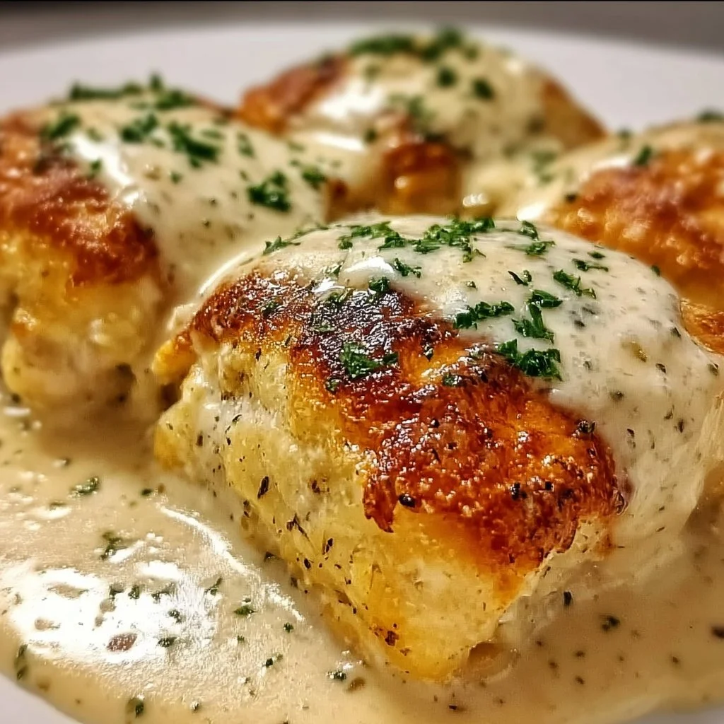 Chicken Pillows with Creamy Parmesan Sauce for Cozy Nights