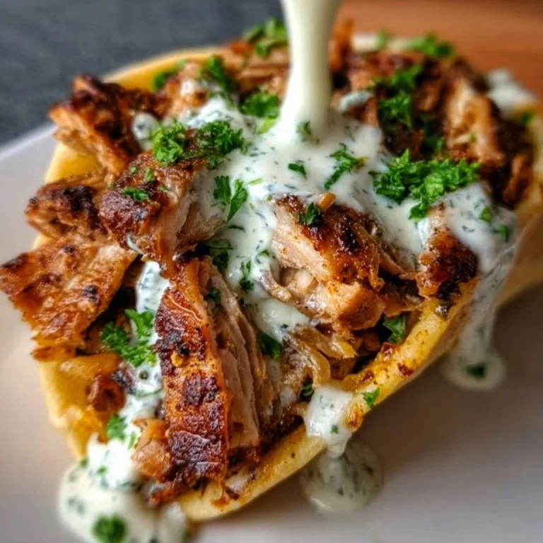 Delicious Chicken Shawarma served with garlic sauce on a plate