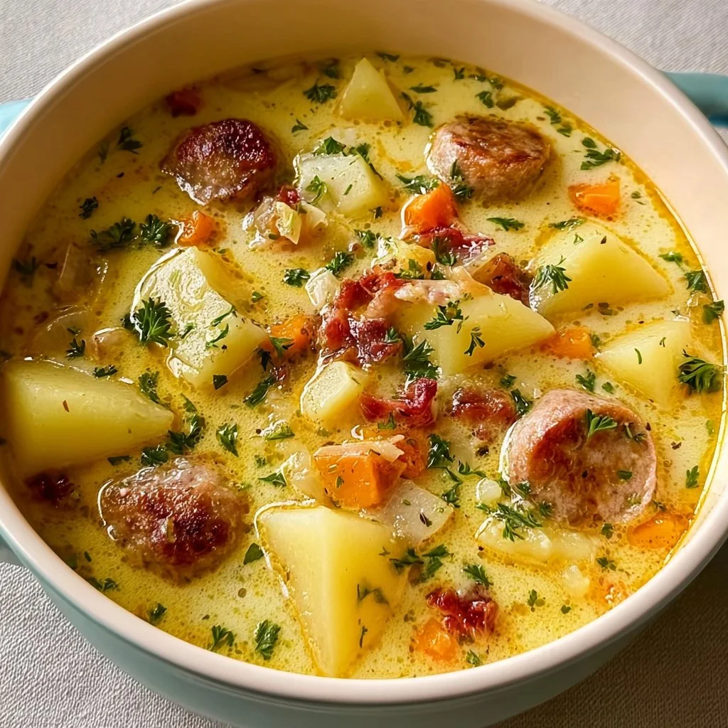 Classic German Potato Soup with Sausage