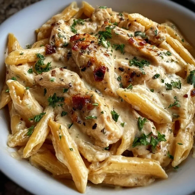 Creamy Crac Chicken Penne served in a bowl for a quick dinner