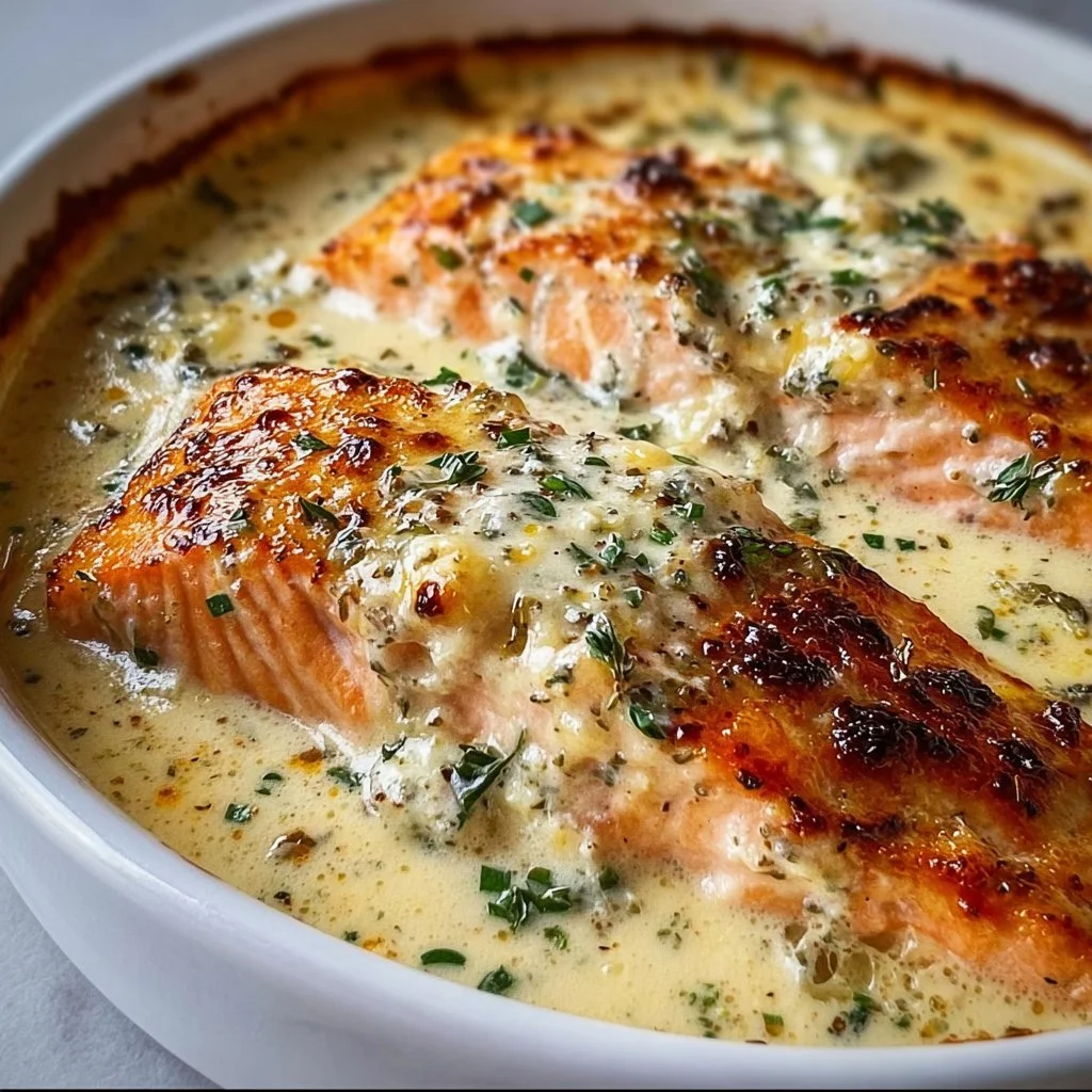 Creamy Boursin Salmon Bake