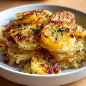 Golden Irish Pan Haggerty Potatoes served in a rustic dish