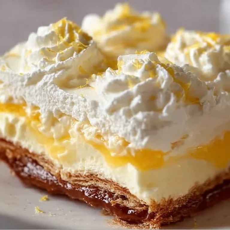 No-bake lemon eclair cake, a delicious dessert recipe featuring layers of lemon-flavored goodness