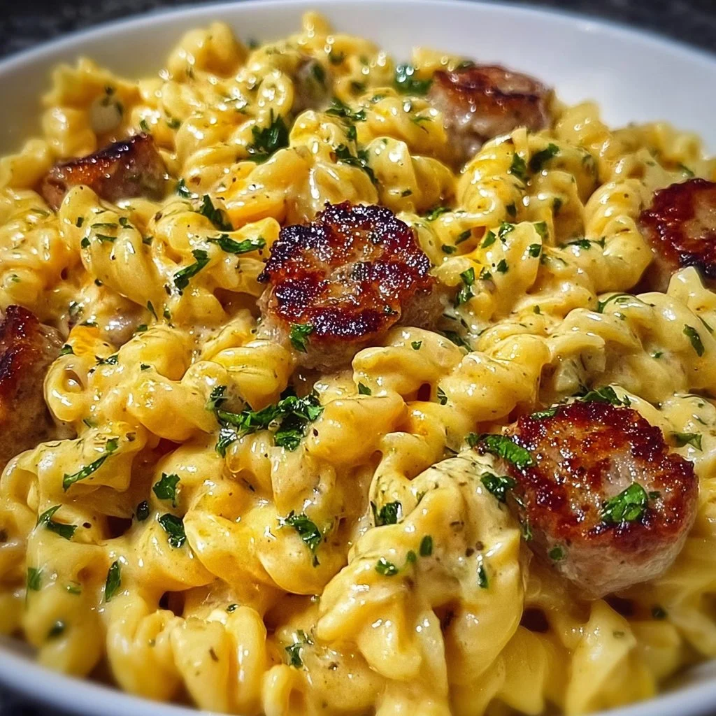 One-Pan White Cheddar Ranch Sausage Magic Pasta