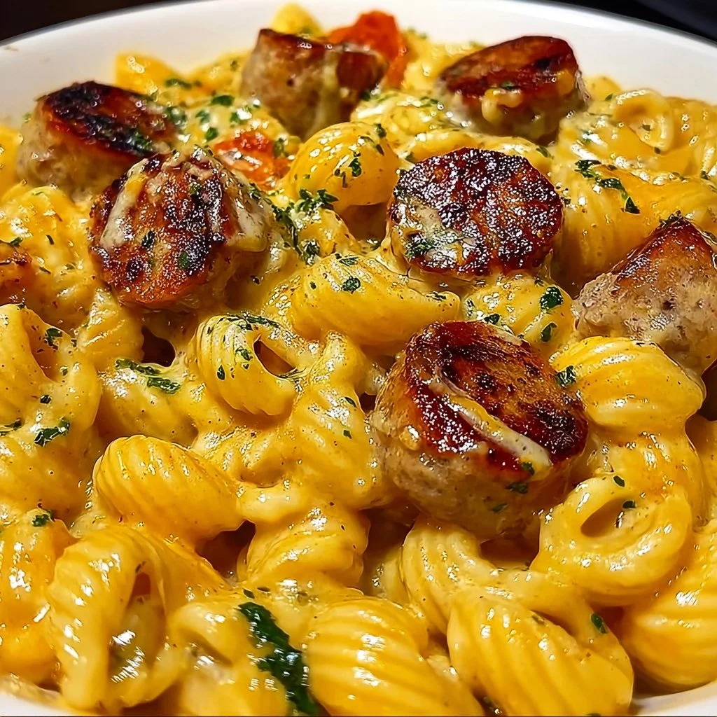 One-Pan White Cheddar Ranch Sausage Magic Pasta