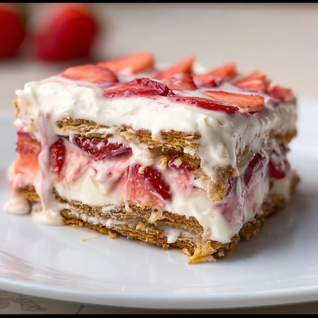 Strawberry Eclair Cake