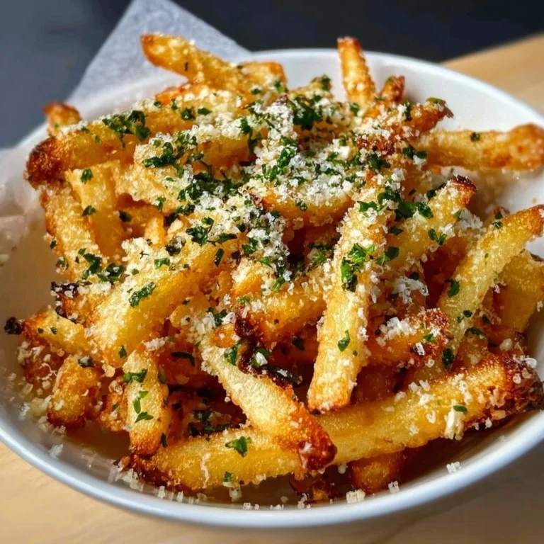 Delicious truffle parmesan fries served hot and crispy, perfect for sharing.