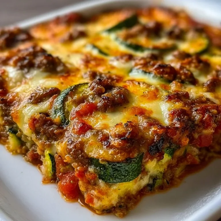 Delicious Zucchini Pizza Casserole served in a dish