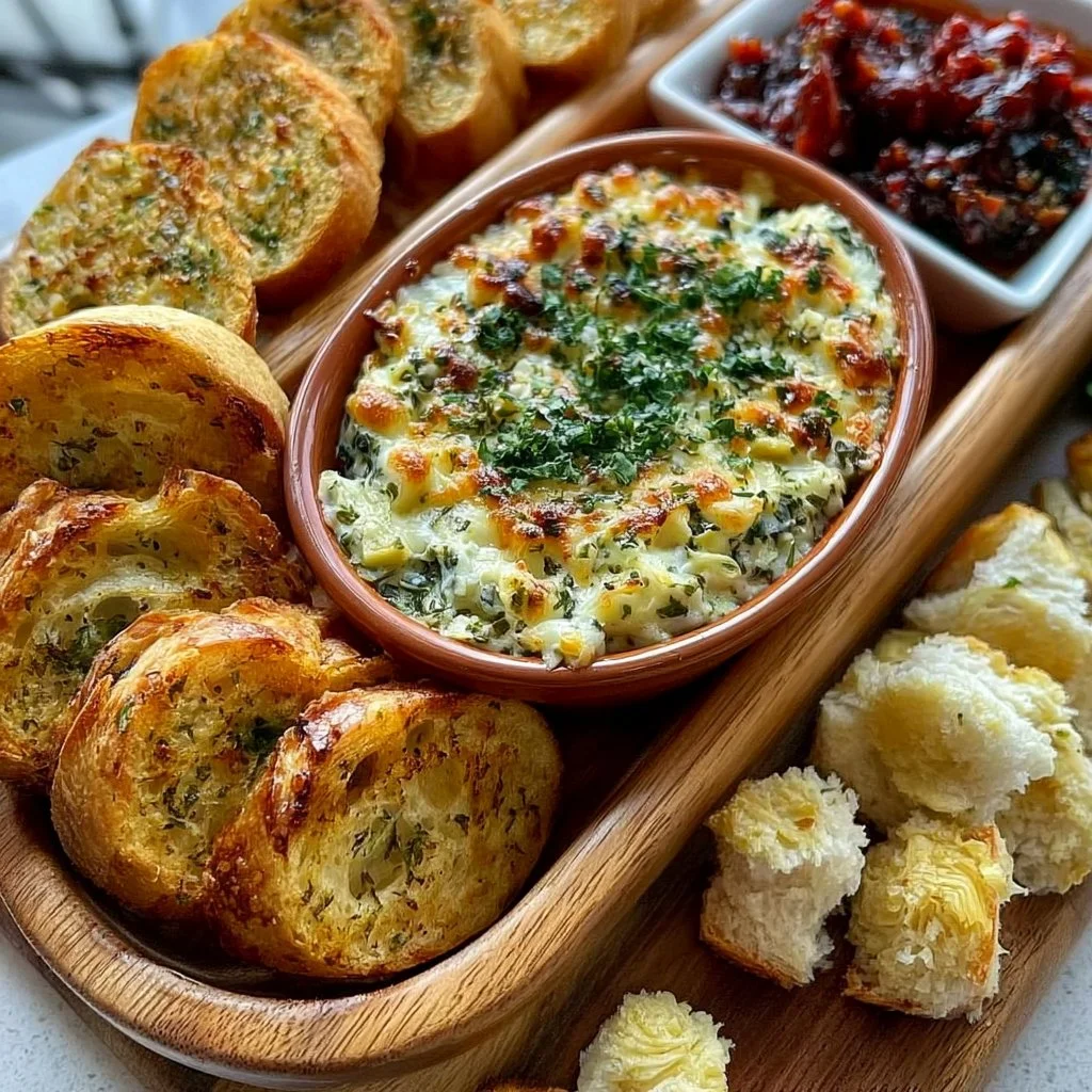 Asiago & Artichoke Chardonnay Bread Dipper | Wildly Delicious | Bread and dips platter ideas, Amazing food platters, Party food platters