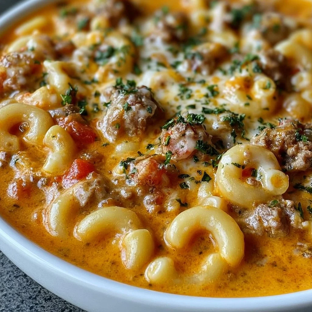 Cheeseburger Macaroni Soup
