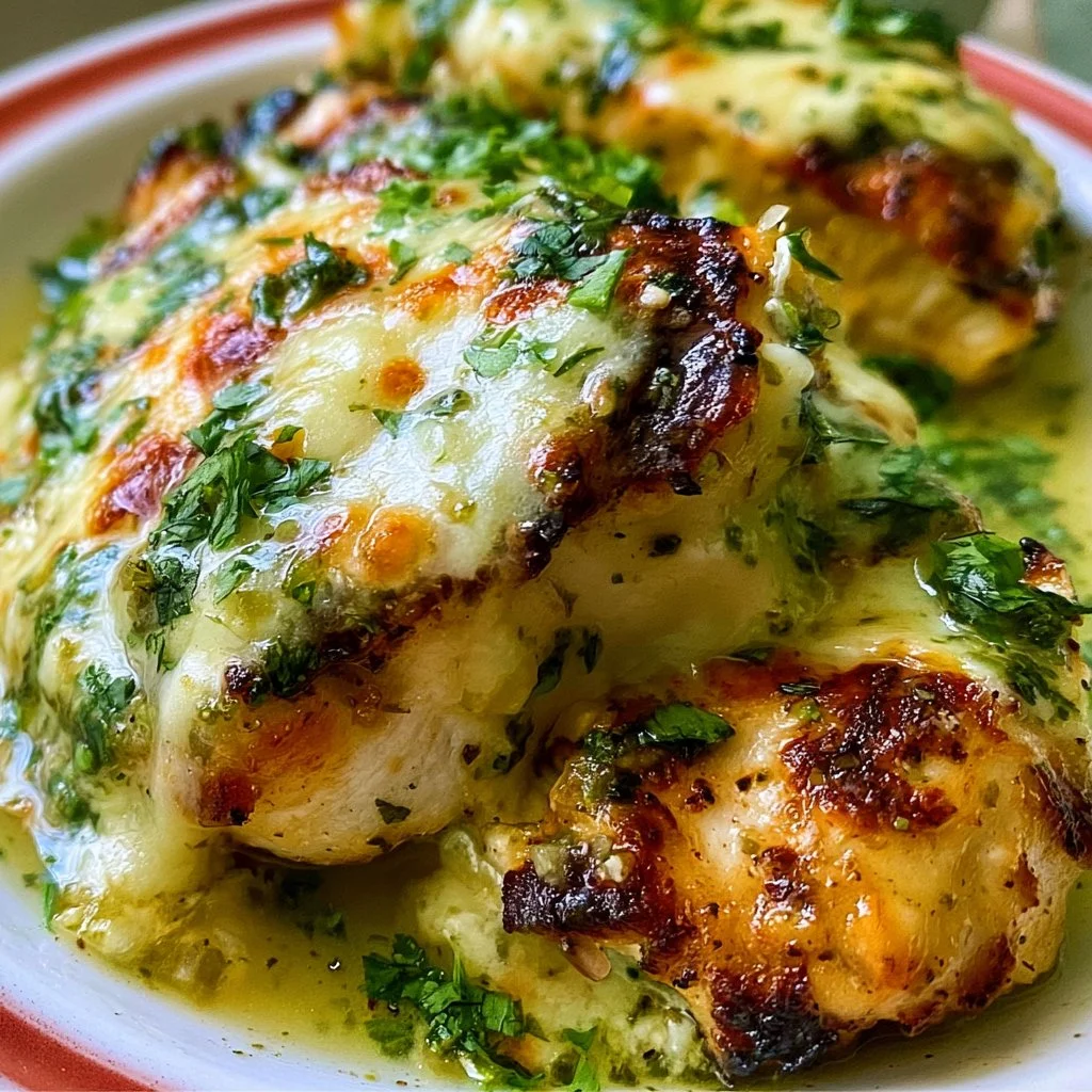 Cheesy Grilled Salsa Verde Pepper Jack Chicken