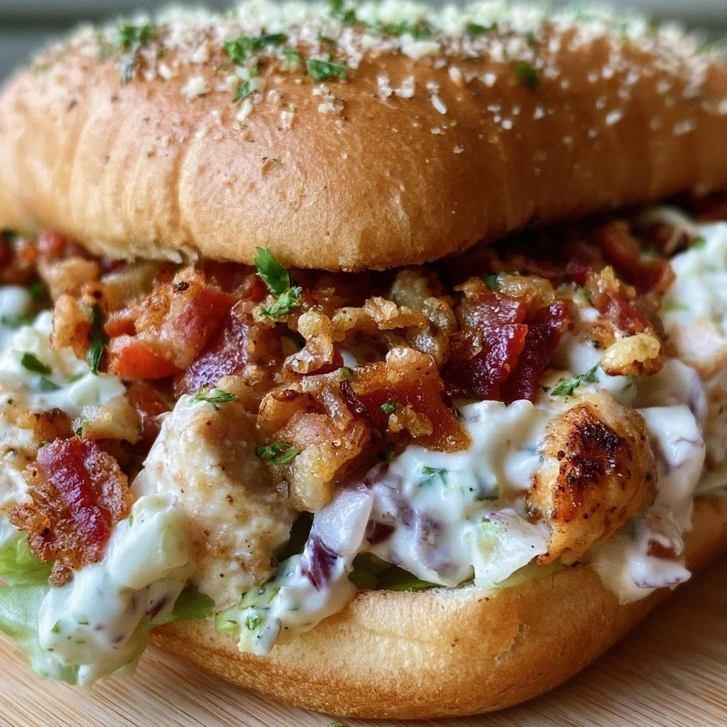 Chopped Chicken Bacon Ranch Sandwich
