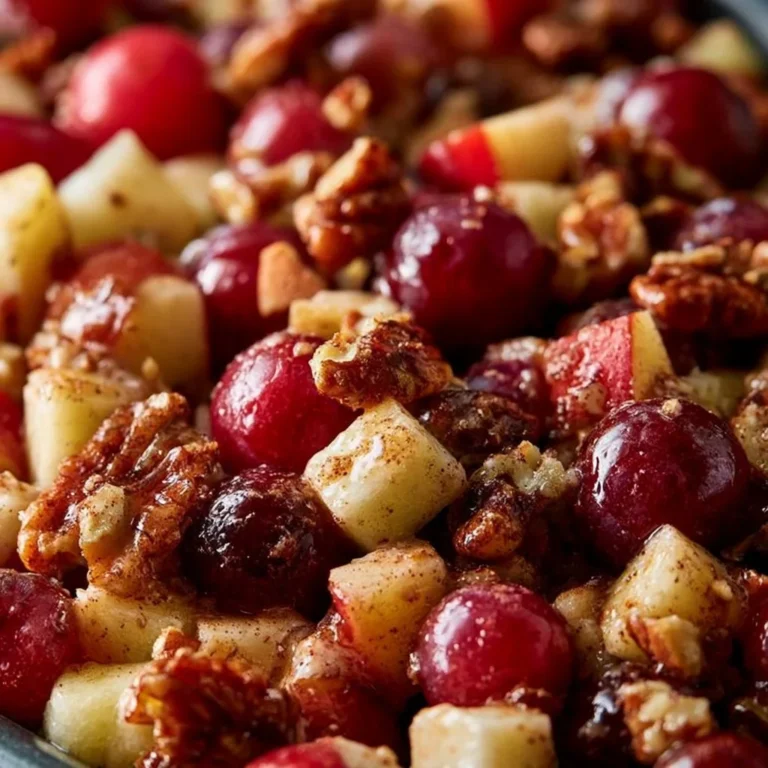 Delicious Cinnamon Apple Grape Salad with fresh fruits and a hint of cinnamon