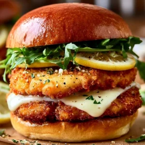 Crispy Lemon Pepper Chicken Sandwich with fresh toppings and a golden crust