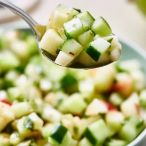 Cucumber Apple Salad with fresh vegetables and fruits