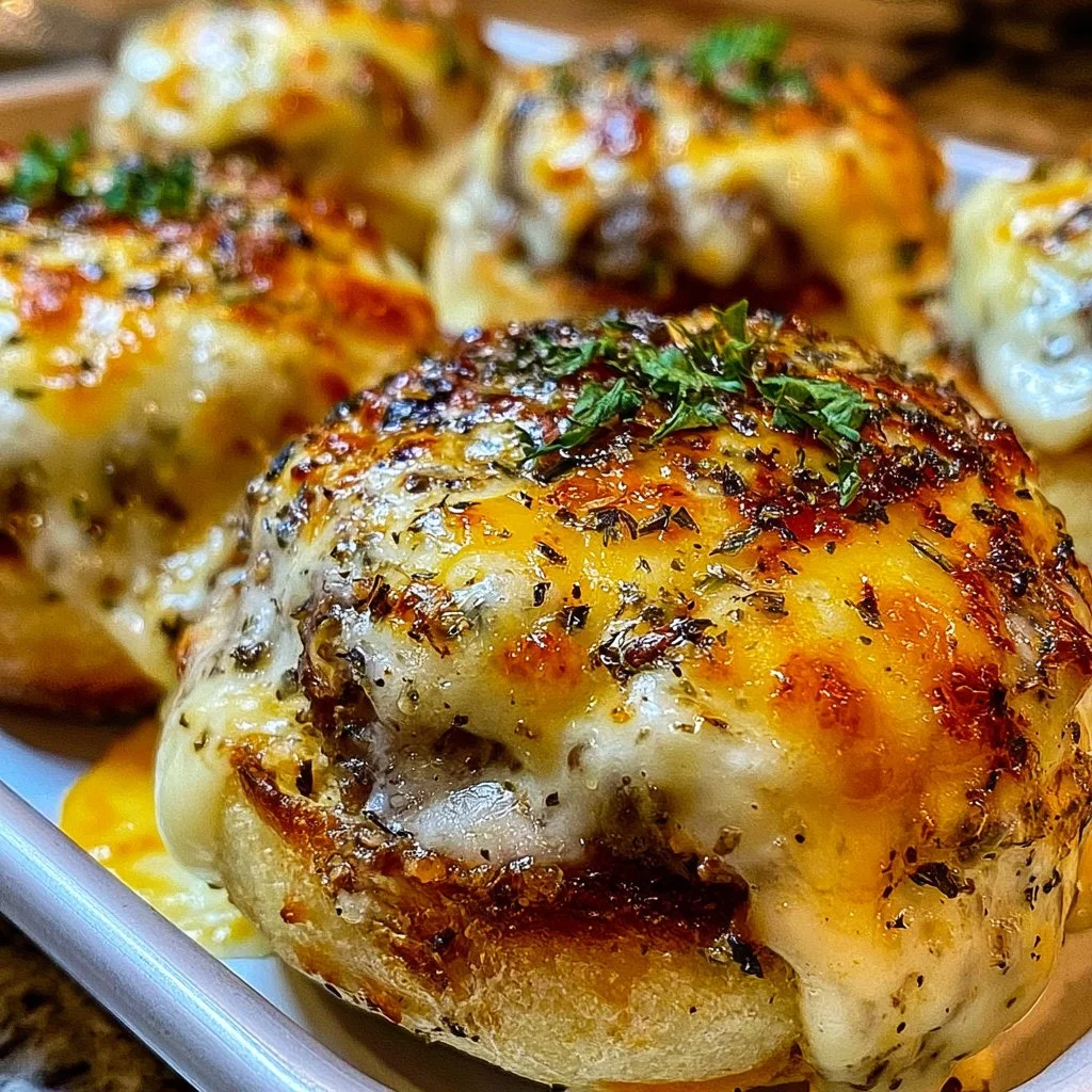 Garlic Parmesan Cheeseburger Bombs
