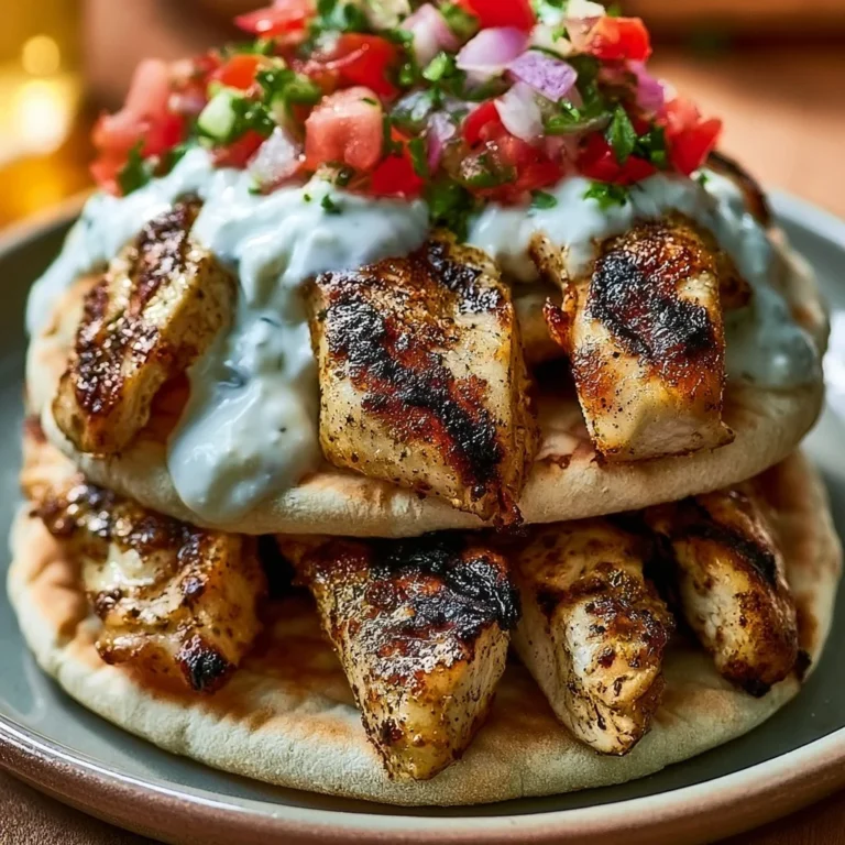 Delicious Greek Chicken Gyros served with fresh toppings in a pita wrap