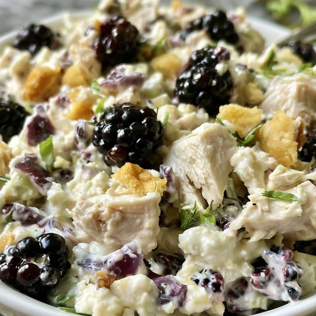 Low Carb Blackberry Cottage Cheese Chicken Salad