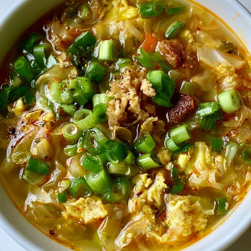 One-Pot Egg Roll Soup with Green Onions and Ginger
