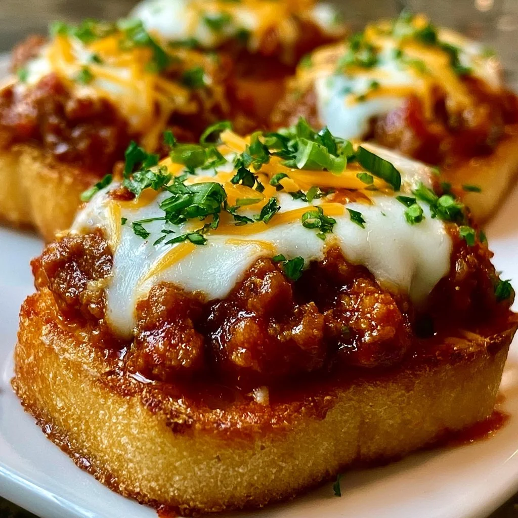 Open Face Garlic Toast Sloppy Joes