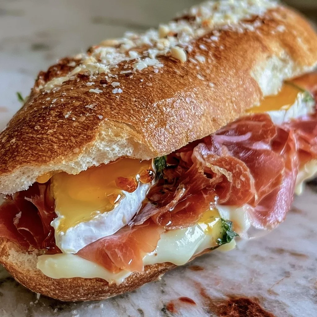 Perfect Prosciutto and Honey Brie Picnic Baguette Sandwich