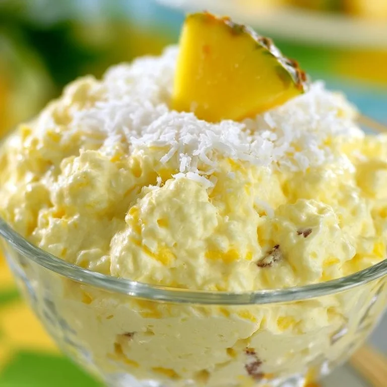 Delicious Pineapple Fluff dessert in a bowl