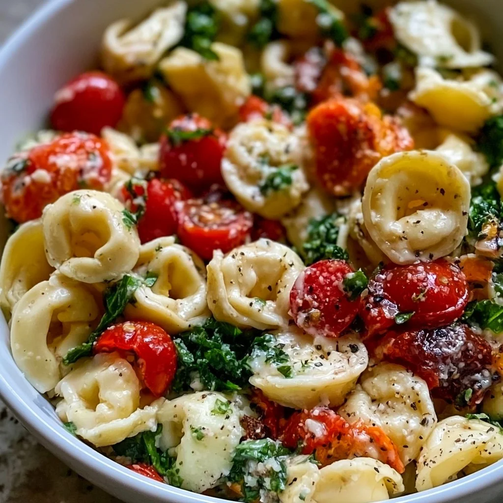 Roasted Red Pepper and Parmesan Tortellini Salad