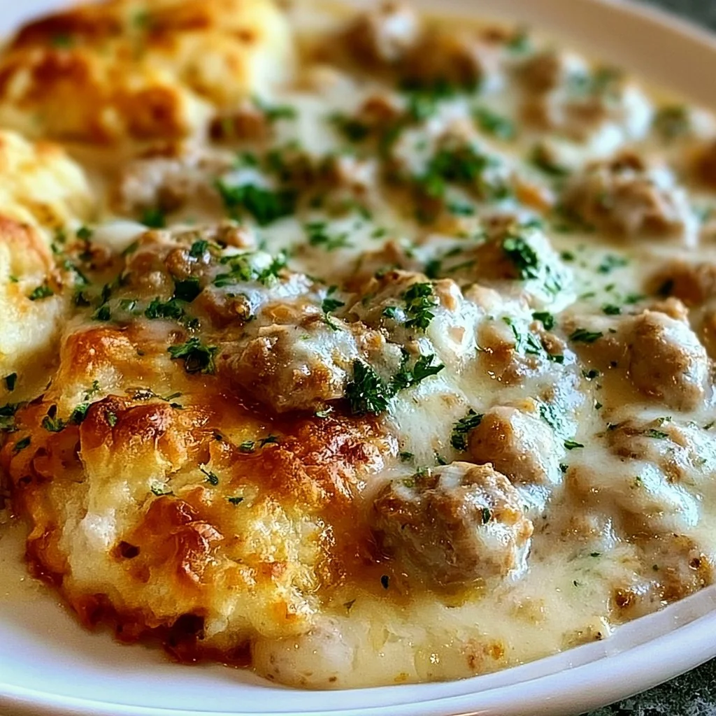 Southern Sausage Gravy and Fluffy Biscuits