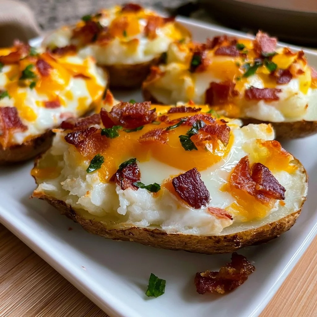 Twice Baked Loaded Breakfast Potatoes | Moribyan | Easy Breakfast Ideas for Groups, Quick Savory Breakfast Ideas, Healthy Breakfast Buffet Ideas