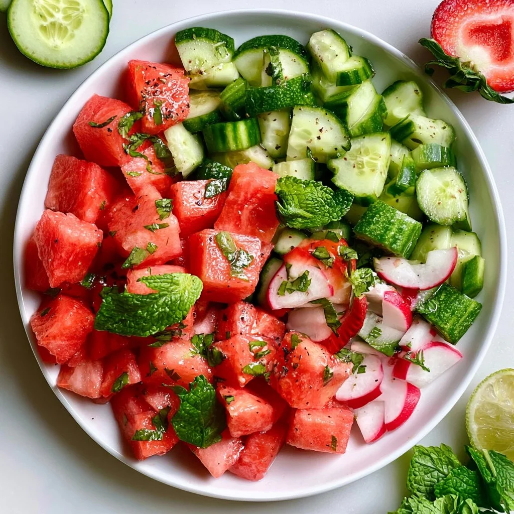 Watermelon Cucumber Salad